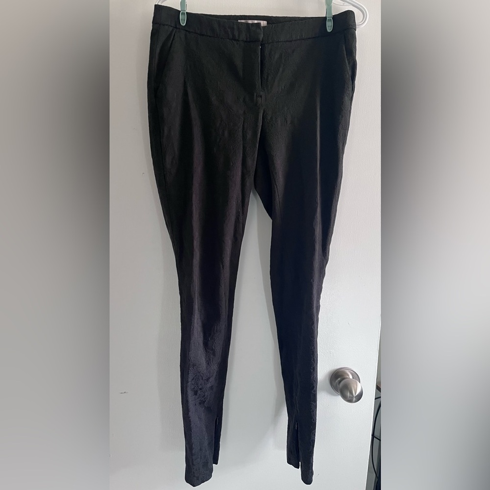 Textured Black Trousers